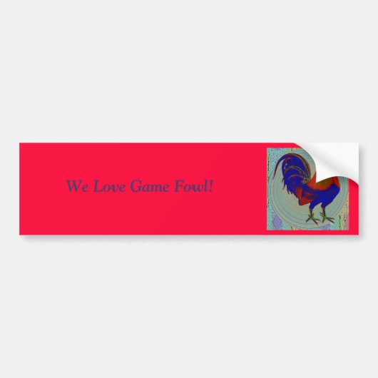 Gamecock: Impressionist Rooster Bumpersticker (Voorkant)