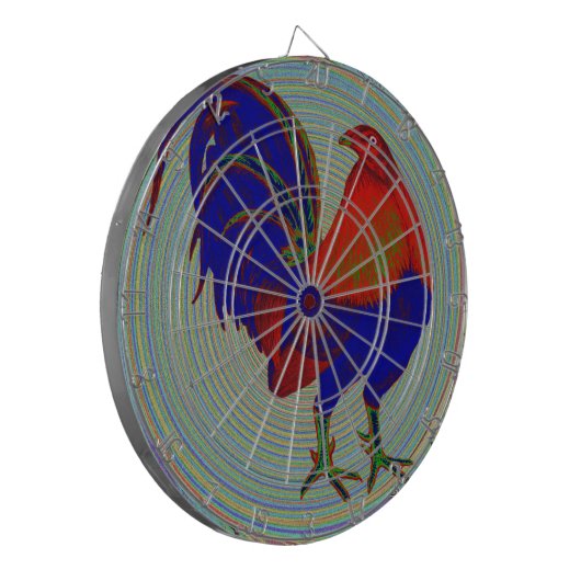 Gamecock: Impressionist Rooster Dartbord (Voorkant Links)