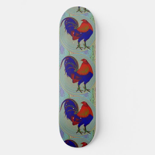 Gamecock: Impressionist Rooster Persoonlijk Skateboard (Voorkant)