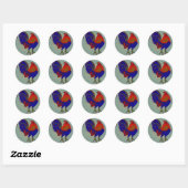 Gamecock: Impressionist Rooster Ronde Sticker (Vel)