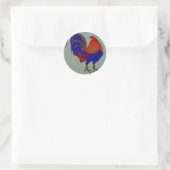 Gamecock: Impressionist Rooster Ronde Sticker (Tas)