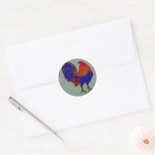 Gamecock: Impressionist Rooster Ronde Sticker (Envelop)
