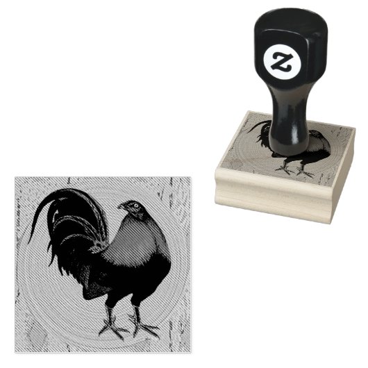 Gamecock: Impressionist Rooster Rubberstempel (Gestempeld)