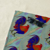 Gamecock: Impressionist Rooster Strandlaken (In situ)