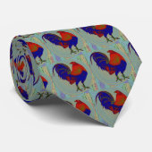 Gamecock: Impressionist Rooster Stropdas (Opgerold)