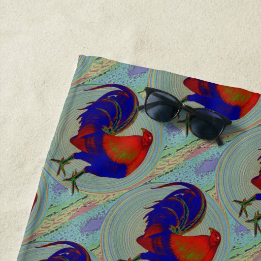 Gamecock: Impressionistische Haan Strandlaken (In situ)