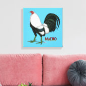 Gamecock Macho Duckwing Canvas Afdruk (Insitu (Woonkamer))