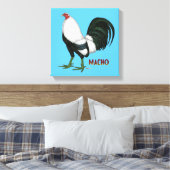 Gamecock Macho Duckwing Canvas Afdruk (Insitu (Slaapkamer))