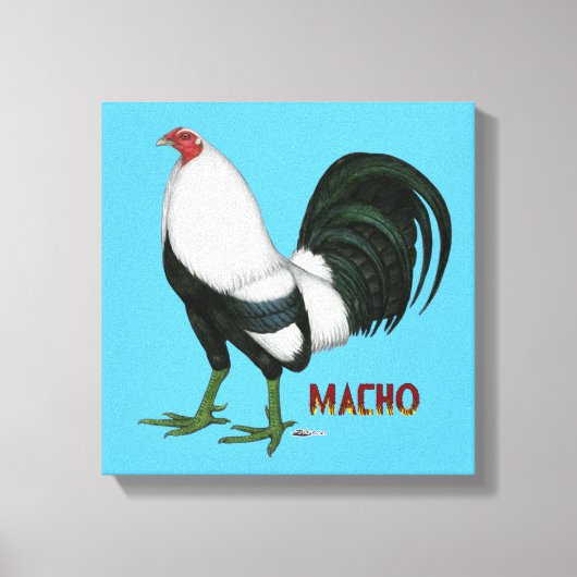 Gamecock Macho Duckwing Canvas Afdruk (Voorkant)