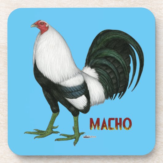 Gamecock Macho Duckwing Drankjes Onderzetter (Voorkant)