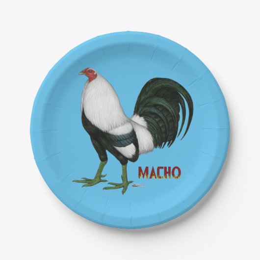 Gamecock Macho Duckwing Papieren Bordje (Voorkant)