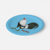Gamecock Macho Duckwing Papieren Bordje (Gekanteld)