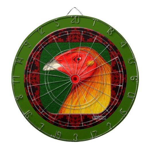 Gamecock omgeven dartbord (Voorkant)