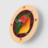 Gamecock omgeven ronde klok (Hoek)