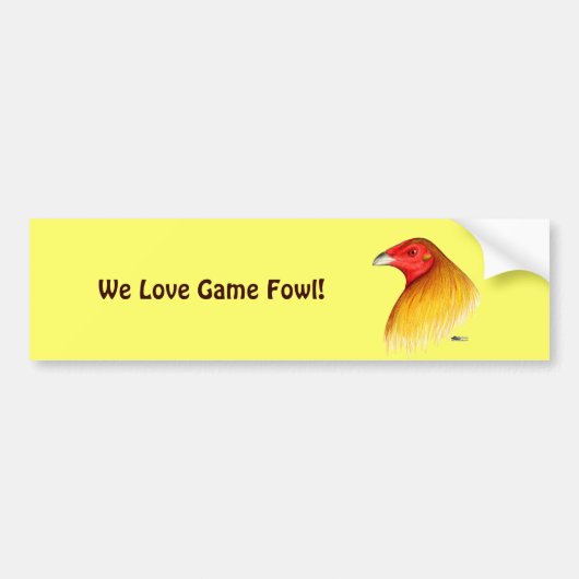 Gamecock ongedubbeld bumpersticker (Voorkant)