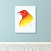 Gamecock ongedubbeld canvas afdruk (Insitu (Houten vloer))