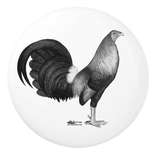 Gamecock Red Hatch Keramische Knop (Voorkant)