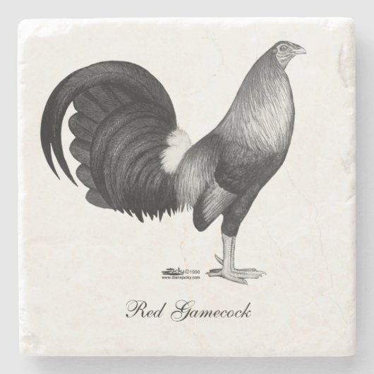 Gamecock Red Hatch Stenen Onderzetter (Voorkant)