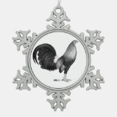 Gamecock Red Hatch Tin Sneeuwvlok Ornament (Voorkant)