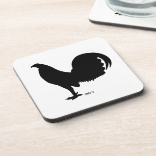 Gamecock Rooster Silhouette Bier Onderzetter