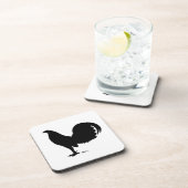 Gamecock Rooster Silhouette Bier Onderzetter (Rechterzijde)