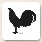 Gamecock Rooster Silhouette Bier Onderzetter (Voorkant)