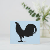 Gamecock Rooster Silhouette Briefkaart (Staand voorkant)