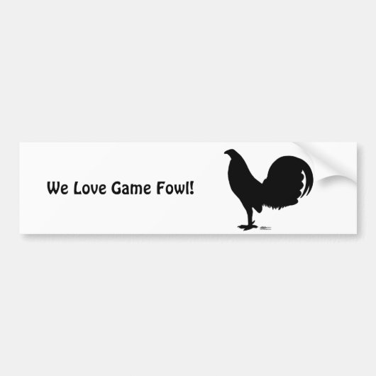 Gamecock Rooster Silhouette Bumpersticker (Voorkant)