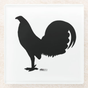 Gamecock Rooster Silhouette Glazen Onderzetter
