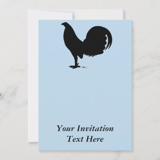 Gamecock Rooster Silhouette Kaart (Voorkant)