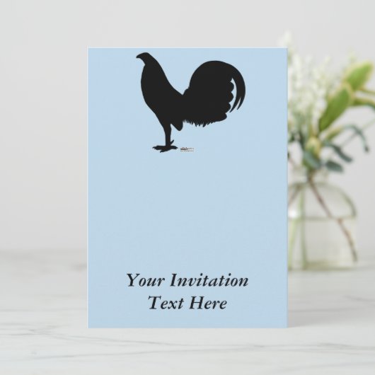 Gamecock Rooster Silhouette Kaart (Staand voorkant)