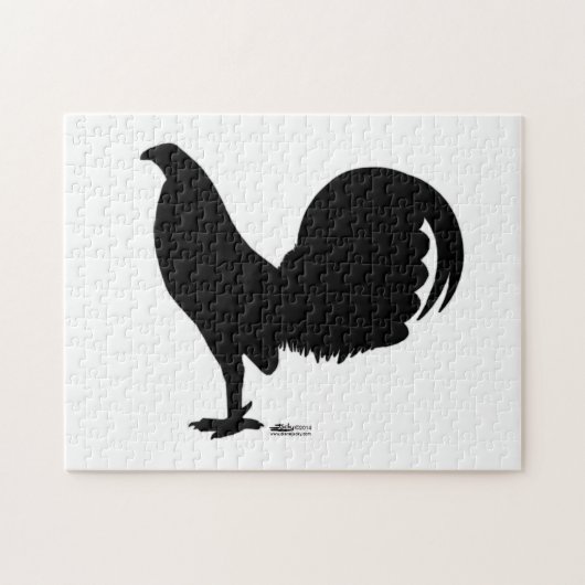 Gamecock Rooster Silhouette Legpuzzel (Horizontaal)