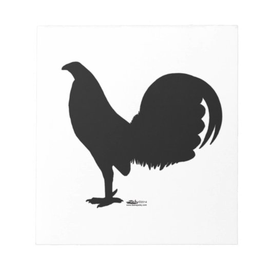 Gamecock Rooster Silhouette Notitieblok (Voorkant)