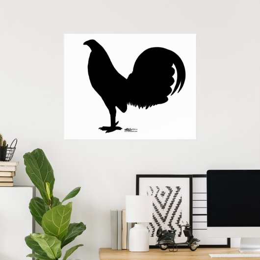 Gamecock Rooster Silhouette Poster (Thuiskantoor)