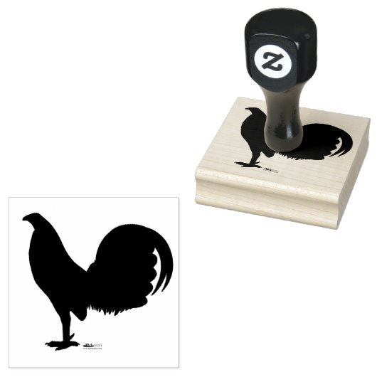 Gamecock Rooster Silhouette Rubberstempel (Gestempeld)