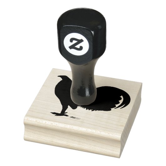 Gamecock Rooster Silhouette Rubberstempel (Stempel)
