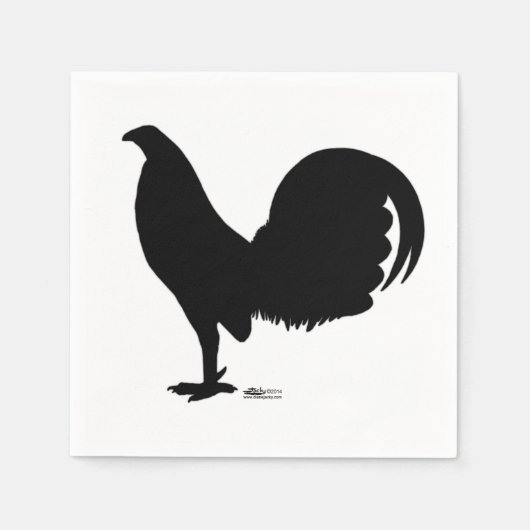 Gamecock Rooster Silhouette Servet (Voorkant)