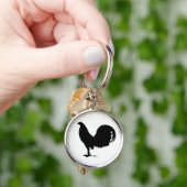 Gamecock Rooster Silhouette Sleutelhanger (Hand)