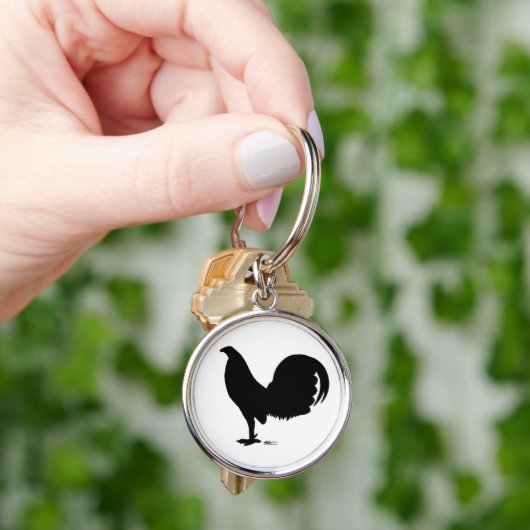 Gamecock Rooster Silhouette Sleutelhanger (Hand)