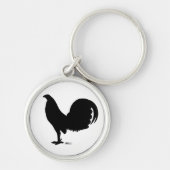 Gamecock Rooster Silhouette Sleutelhanger (Voorkant)