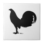Gamecock Rooster Silhouette Tegeltje (Voorkant)