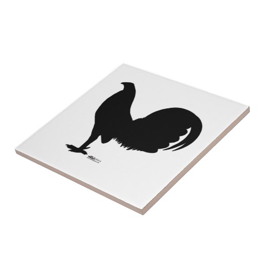 Gamecock Rooster Silhouette Tegeltje (Zijkant)