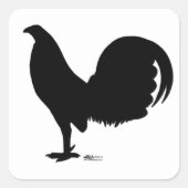 Gamecock Rooster Silhouette Vierkante Sticker (Voorkant)