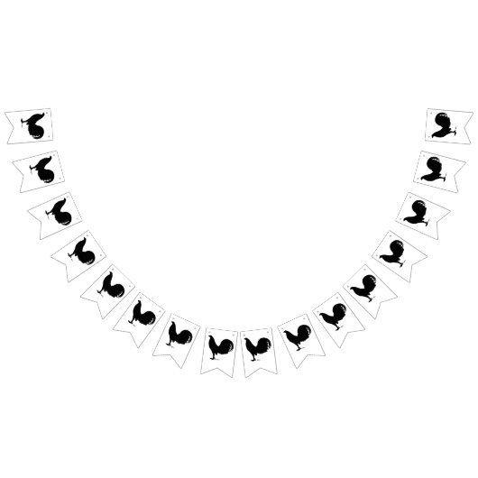 Gamecock Rooster Silhouette Vlaggetjes (Alle)