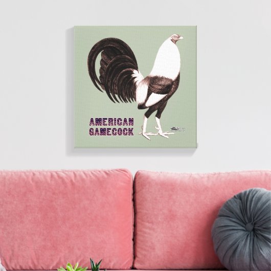 Gamecock Sepia Canvas Afdruk (Insitu (Woonkamer))