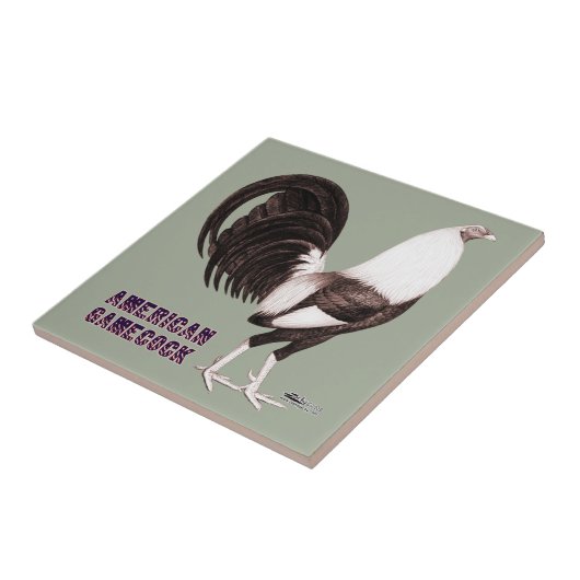 Gamecock Sepia Tegeltje (Zijkant)