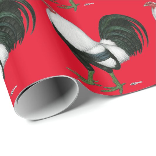 Gamecock Silver Duckwing Cadeaupapier (Rol Hoek)