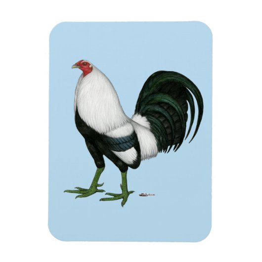 Gamecock Silver Duckwing Magneet (Verticaal)