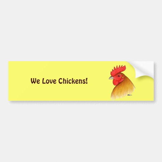 Gamecock Stag Single Comb Bumpersticker (Voorkant)