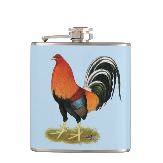 Gamecock Wheaten Rooster Heupfles (Voorkant)
